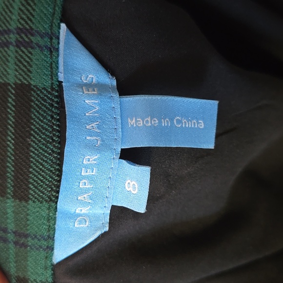 DRAPER JAMES Ruffled Hem Skirt Blackwatch Plaid in Ever Green Tartan Sz 8 Xmas - Picture 7 of 8